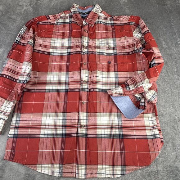 Wrangler Twenty X Shirt Mens XL Red Plaid Button Down Long Sleeve Pocket MJ2201M - Picture 3 of 11